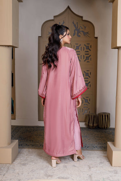SOFT PINK KAFTAN LONG DRESS