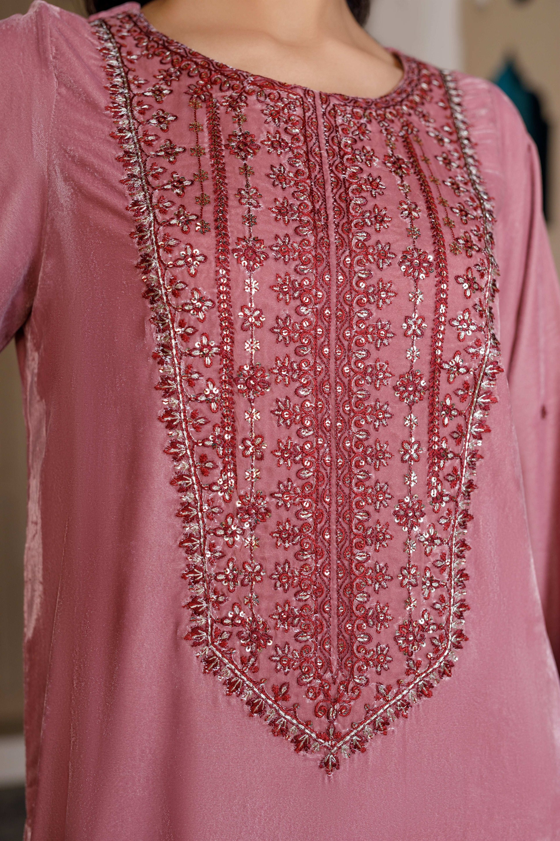 SOFT PINK KAFTAN LONG DRESS